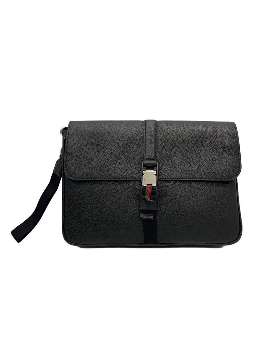 Gucci Bag Leather Black Solid Clutch Bag